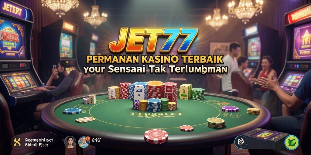 Screenshot utama JET77 menampilkan grafis permainan Kasino yang memukau.