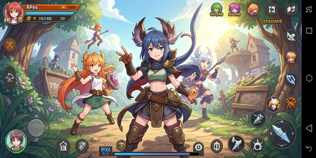 Tampilan gameplay RP66 dengan aksi karakter Anime yang menarik.