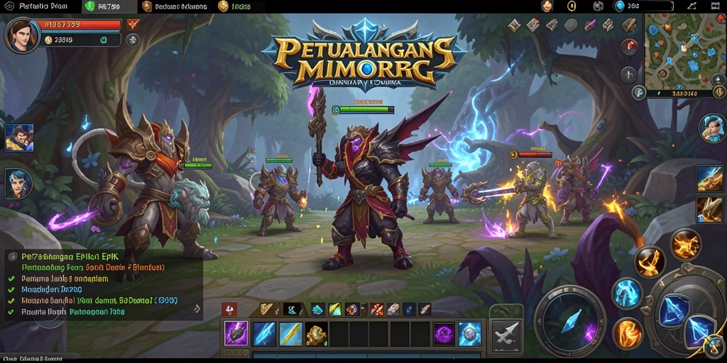 Screenshot gameplay RR789 menampilkan pertarungan epik dalam dunia MMORPG.